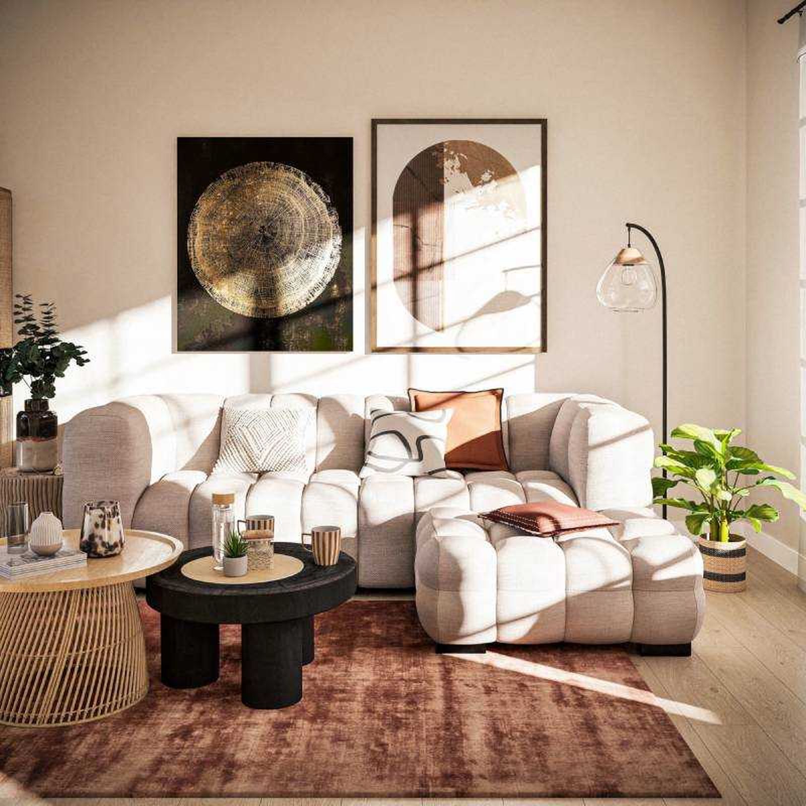 Salón moderno con mobiliario de estilo bold. Salón moderno con mobiliario de estilo bold.