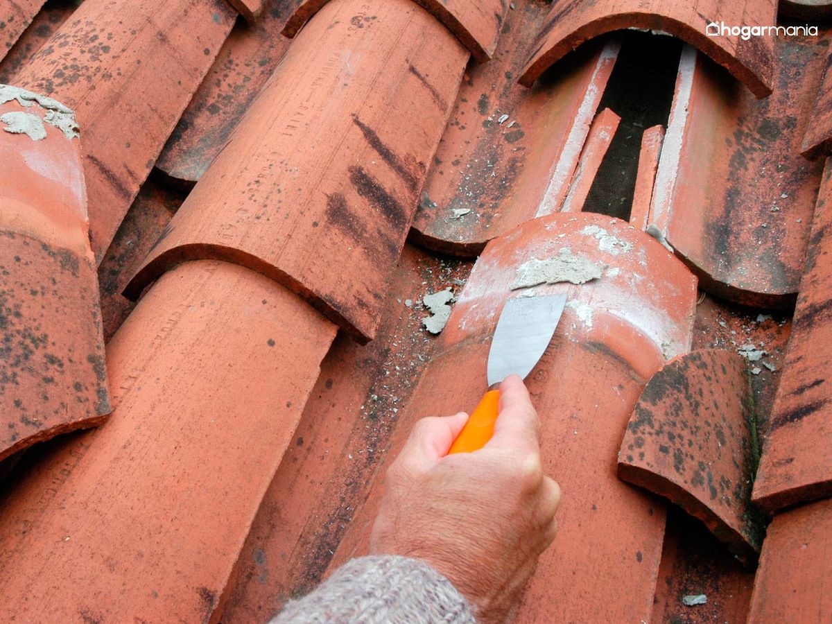 Elimina los restos de la vieja teja