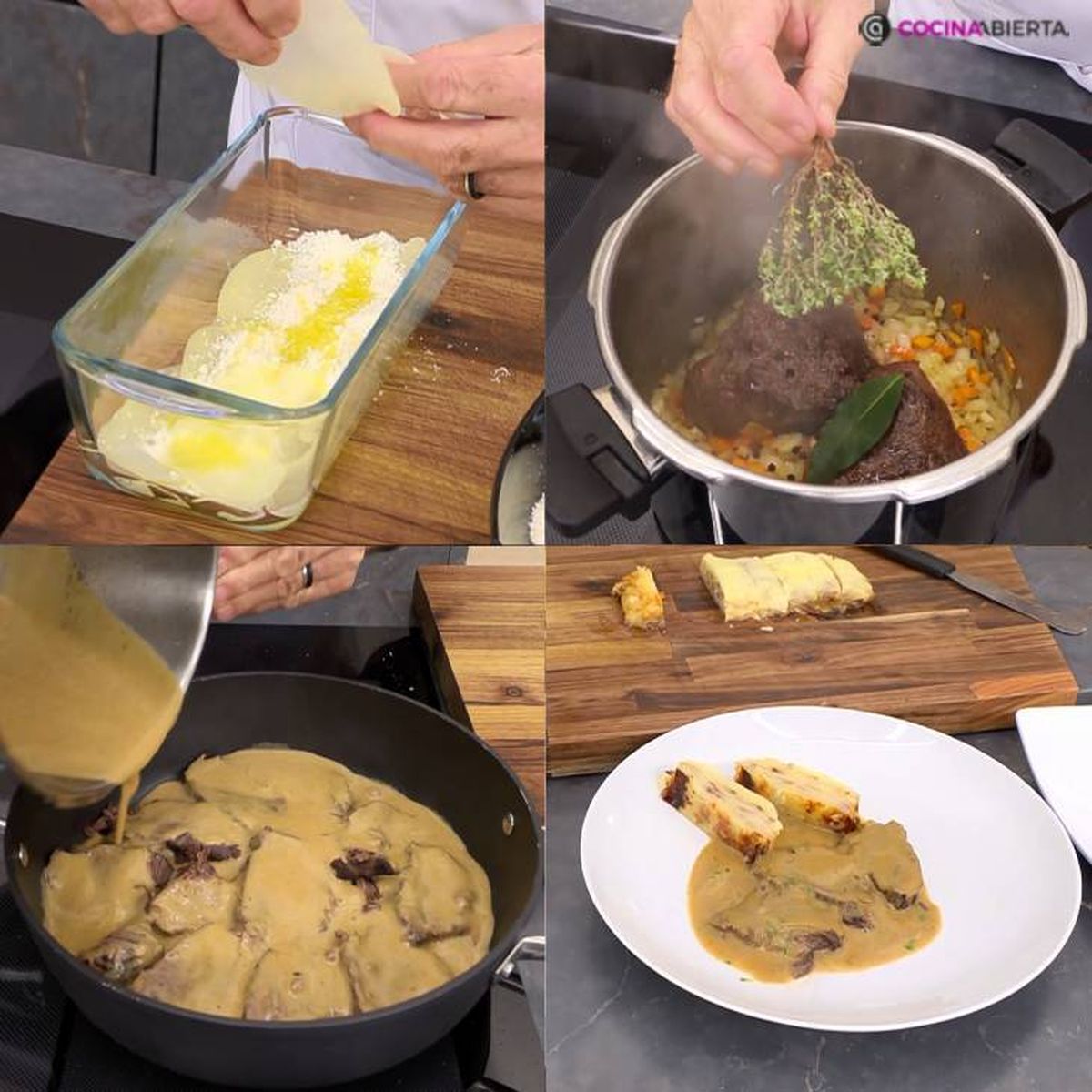 carrilleras de terna con pastel de patata receta pasos