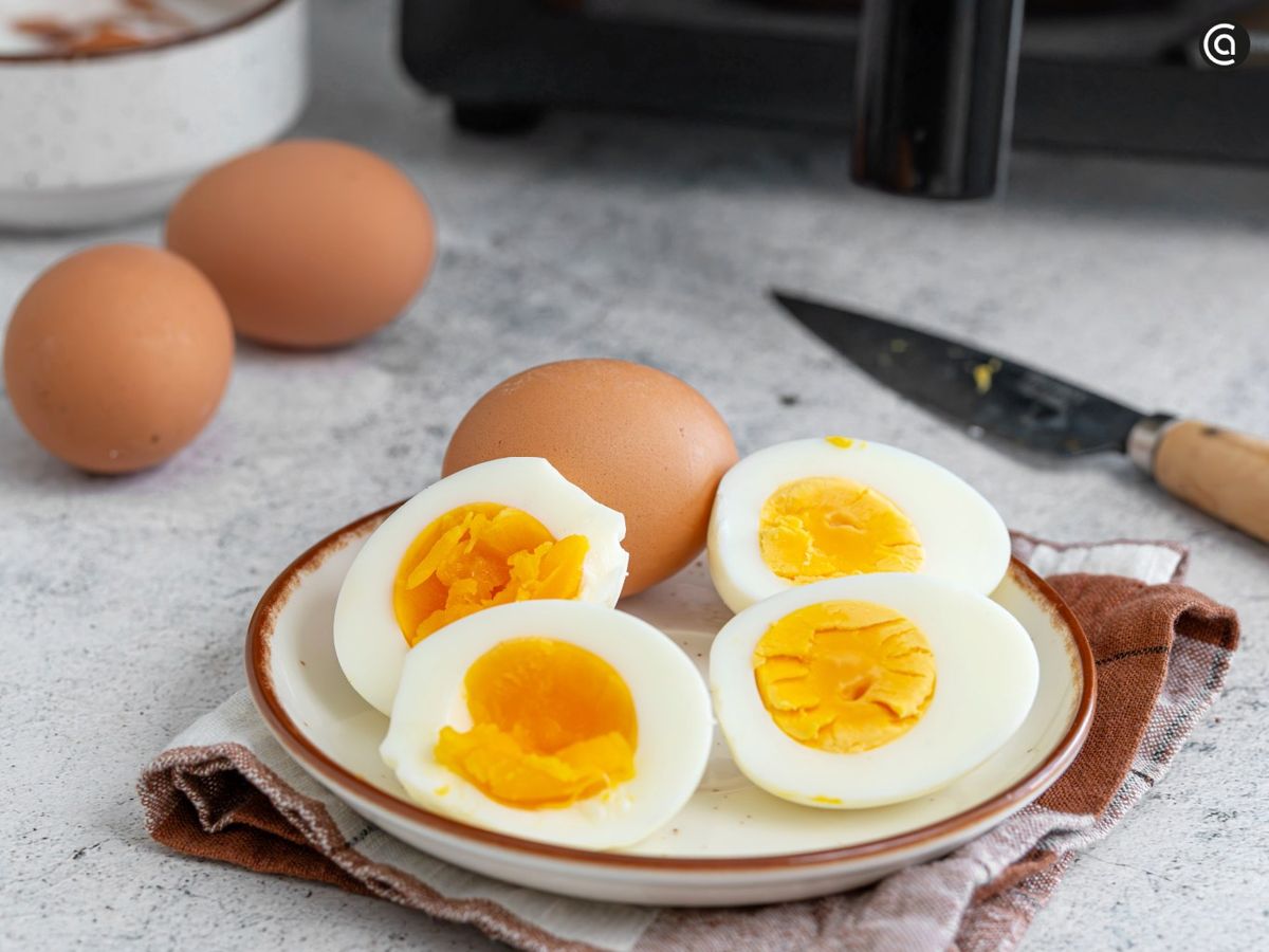 Huevos cocidos sin agua, solo con la freidora de aire