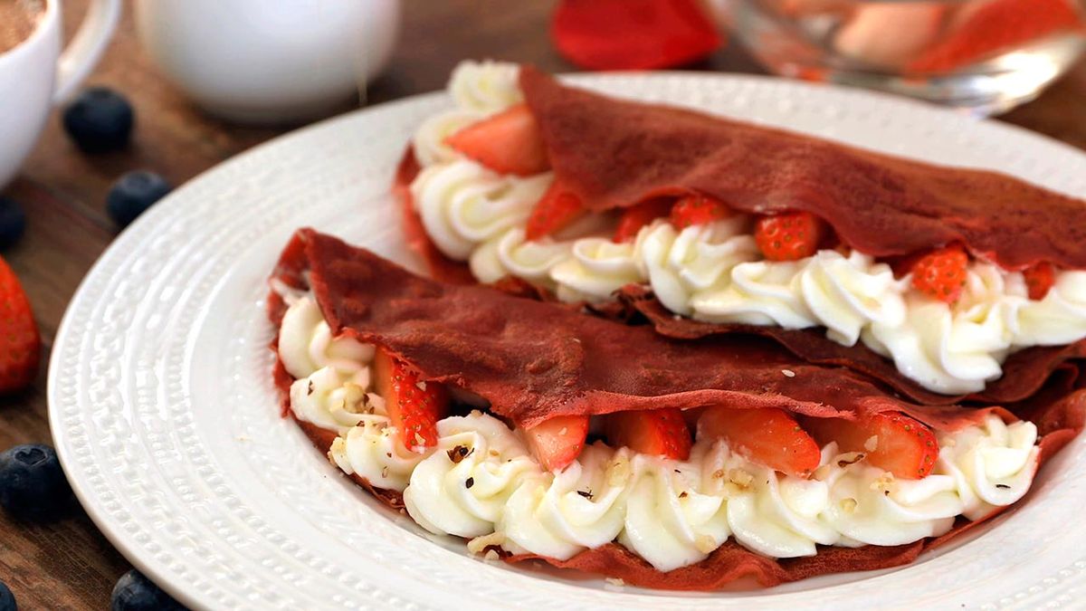 Receta de crepes red velvet para San Valentín  paso 7