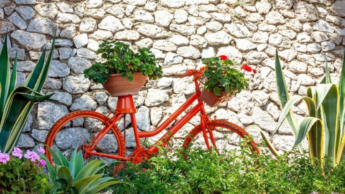 reutilizar bicicleta decoracion del jardin
