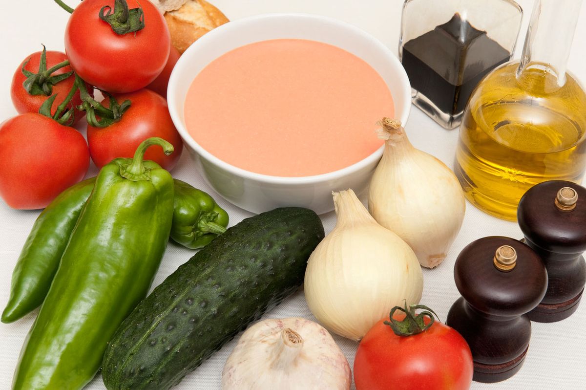 gazpacho e ingredientes