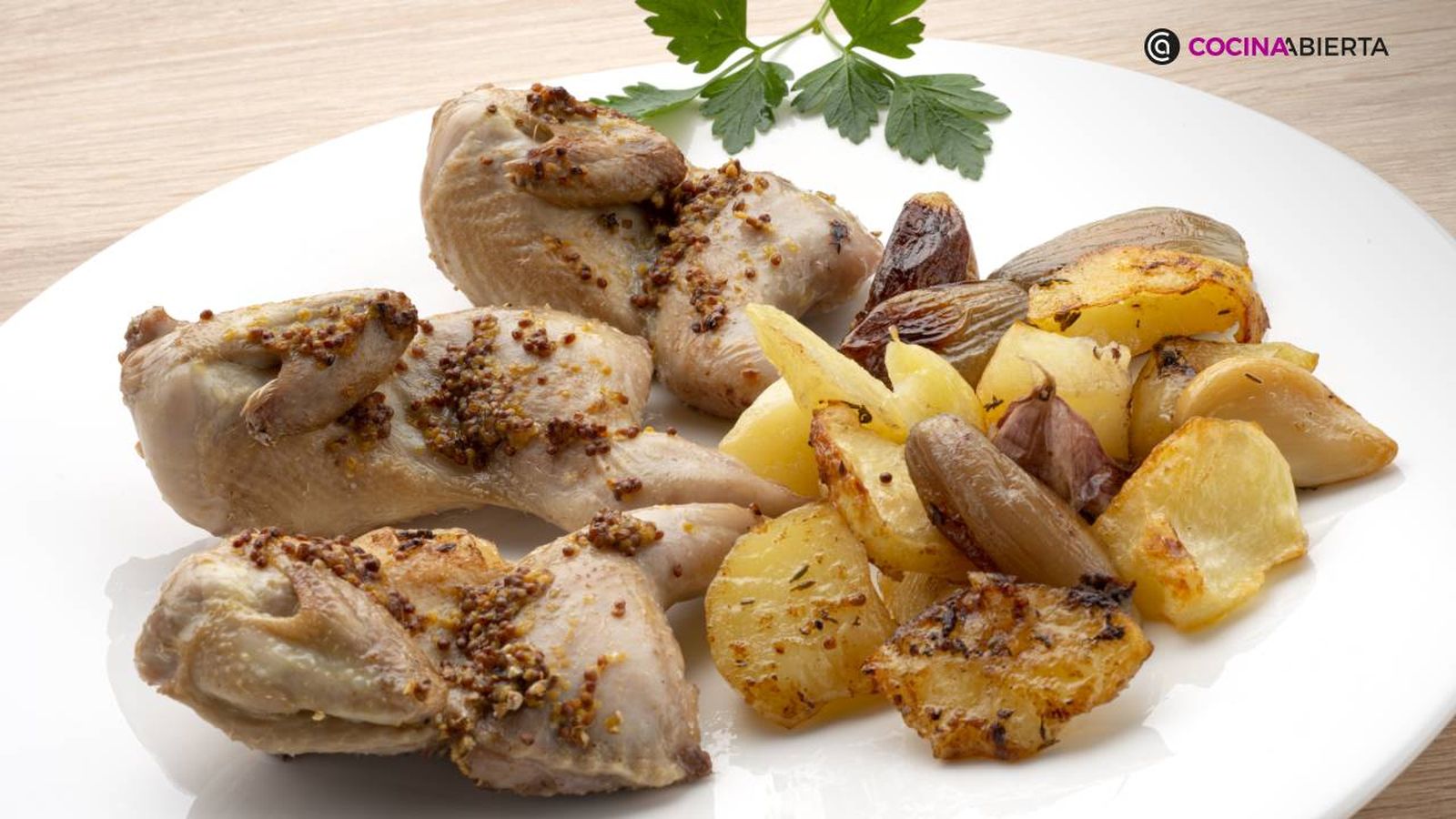 codornices al horno con patatas y chalotas receta