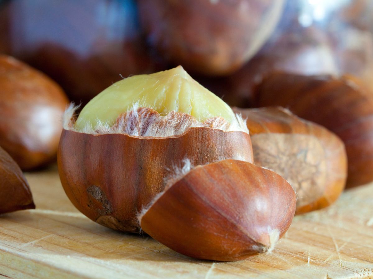 La castaña, un fruto seco bajo en grasa y rico en hidratos de carbono complejos.