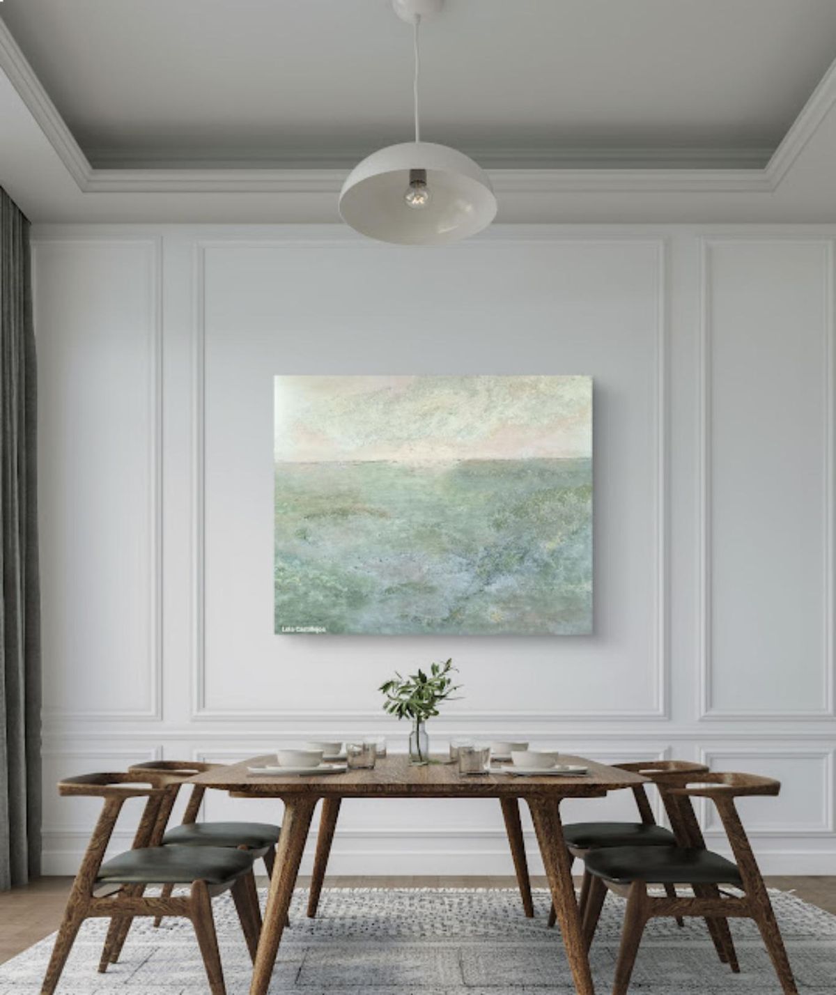 Comedor decorado con Un Paseo por el Campo. / Obras: Lola Castillejos