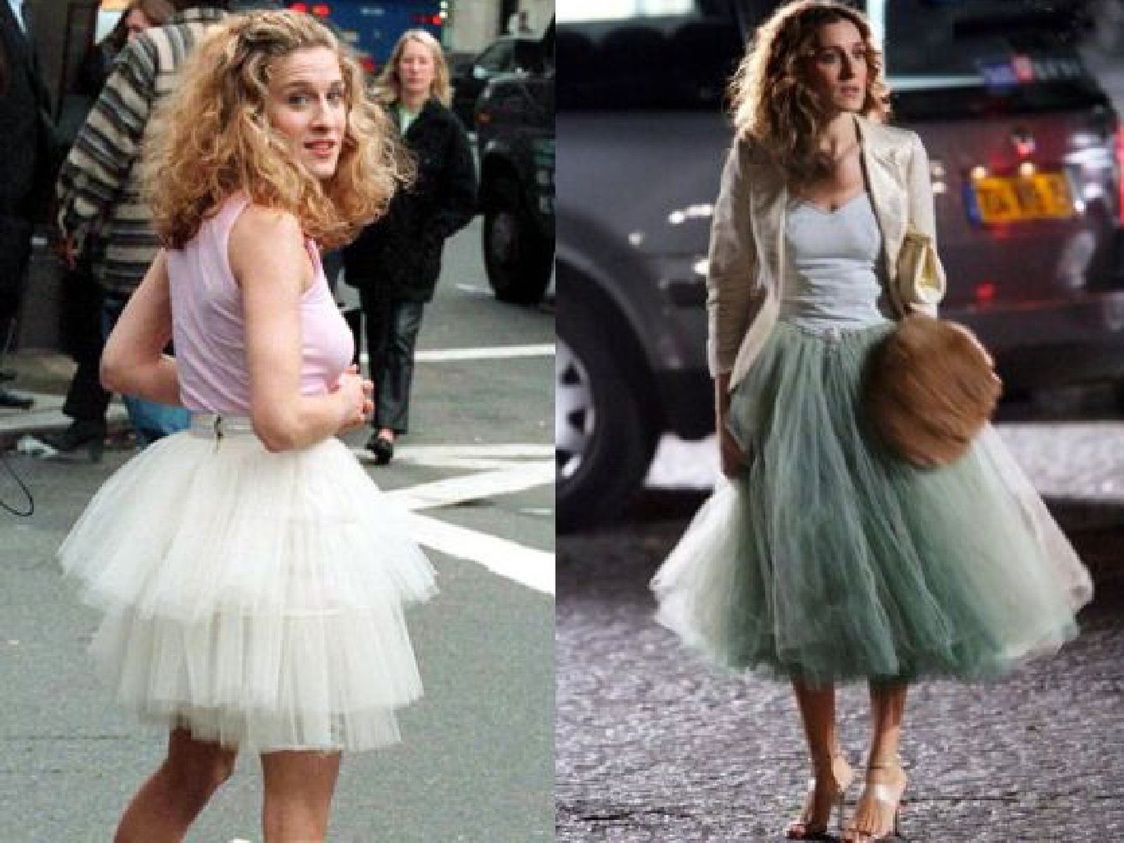 Carrie con dos versiones de falda de tul