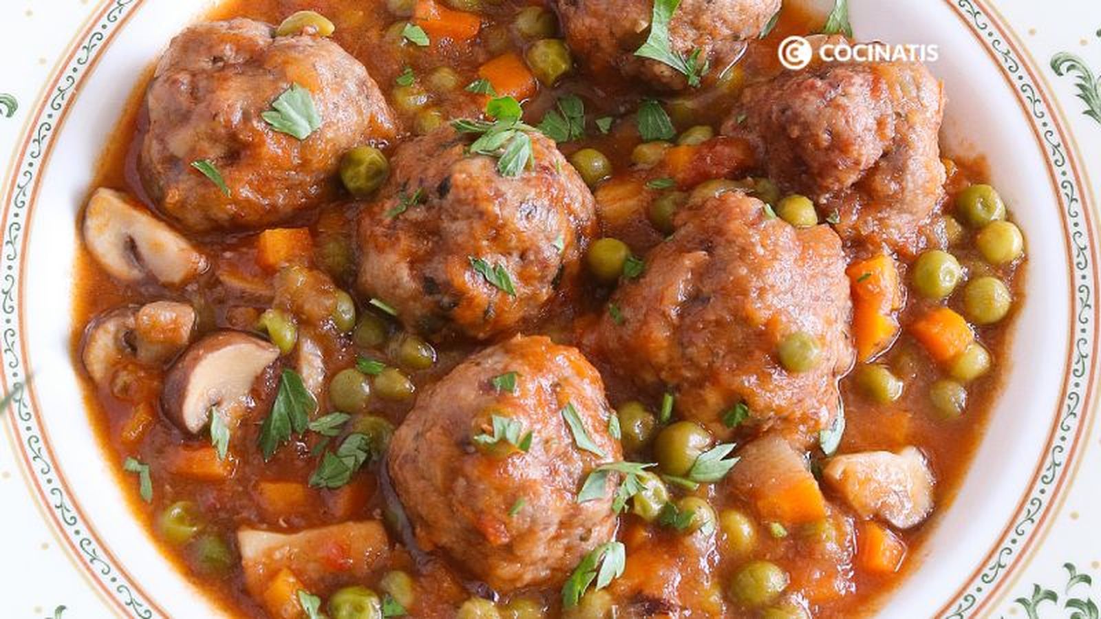 Receta de albóndigas a la jardinera Receta de albóndigas a la jardinera
