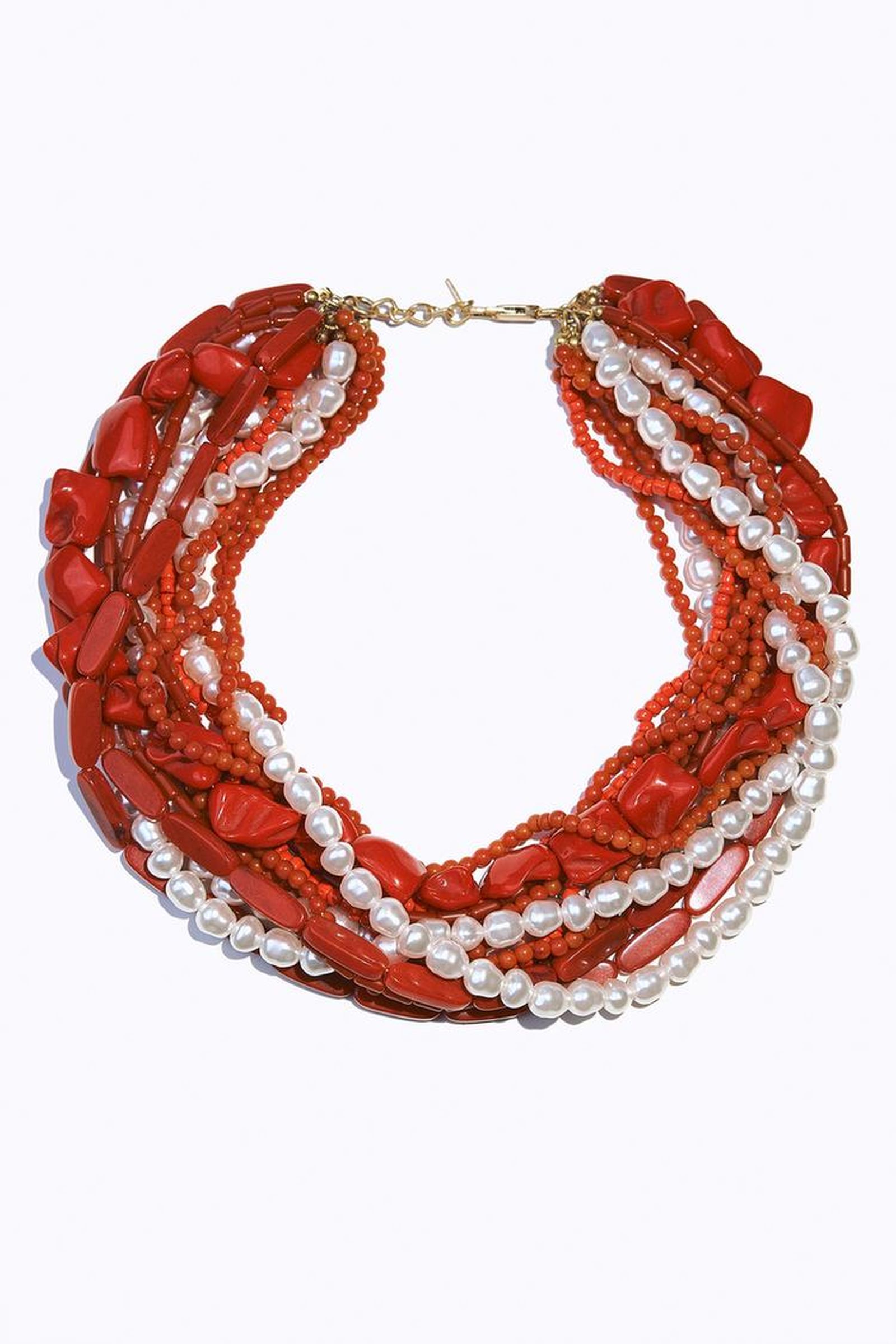 Collar con perlas y abalorios Collar con perlas y abalorios