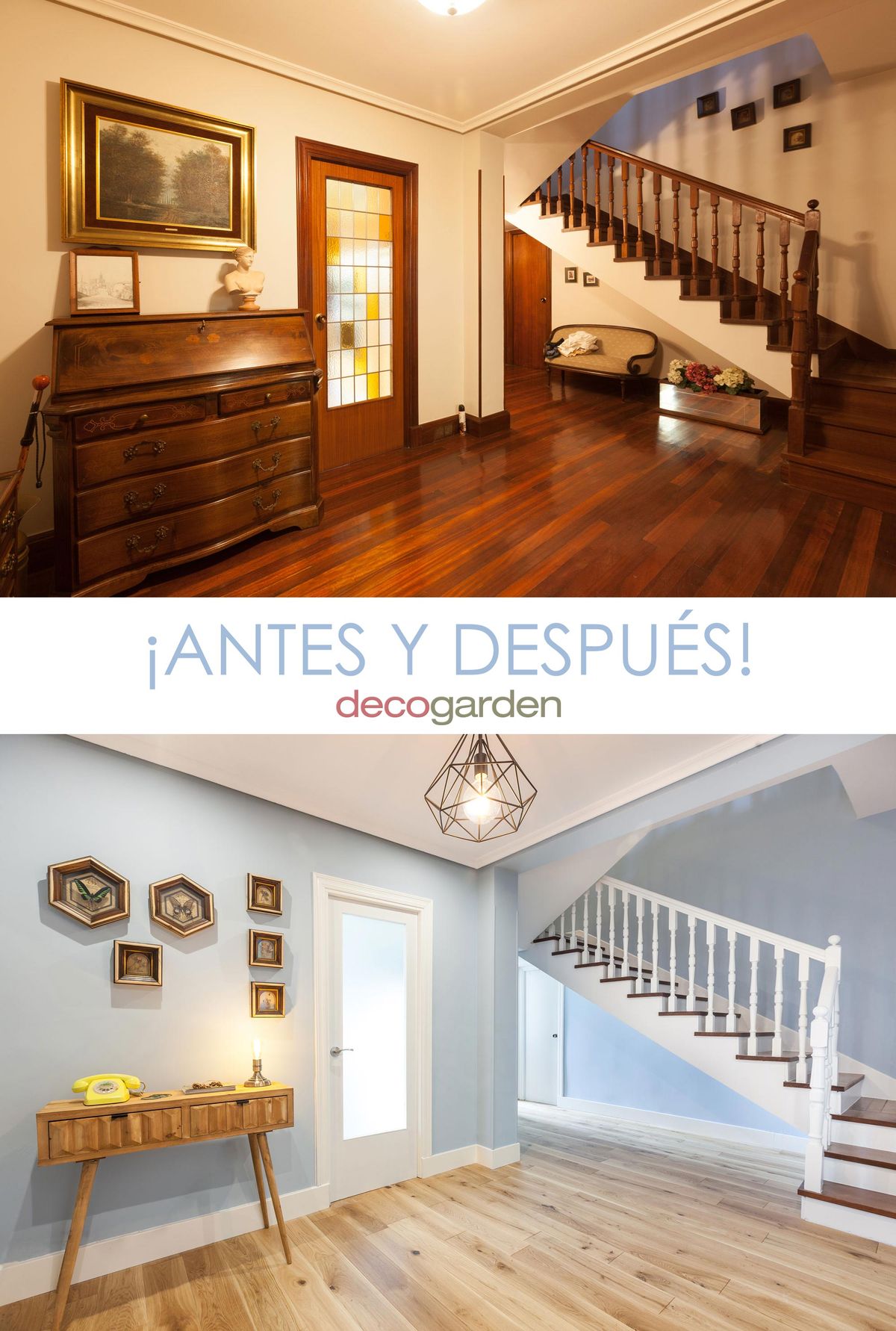 decogarden antes despues recibidor grande luminoso actual