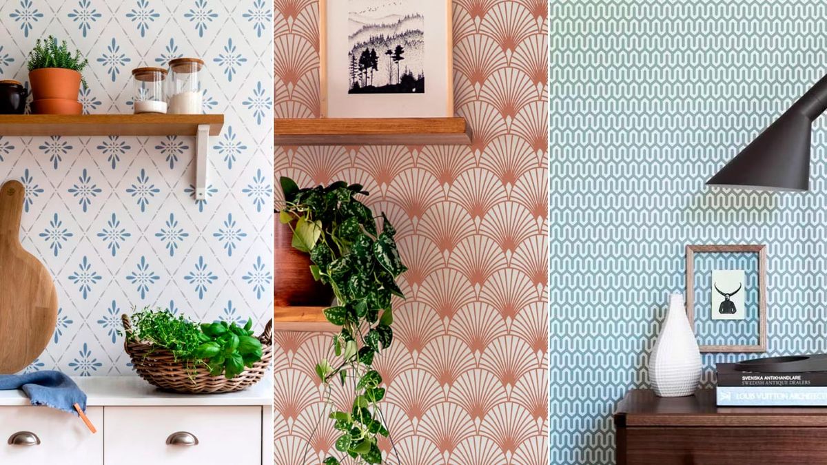 Ideas para decorar la cocina con papeles pintados de diseÃ±o  geomÃ©tricos