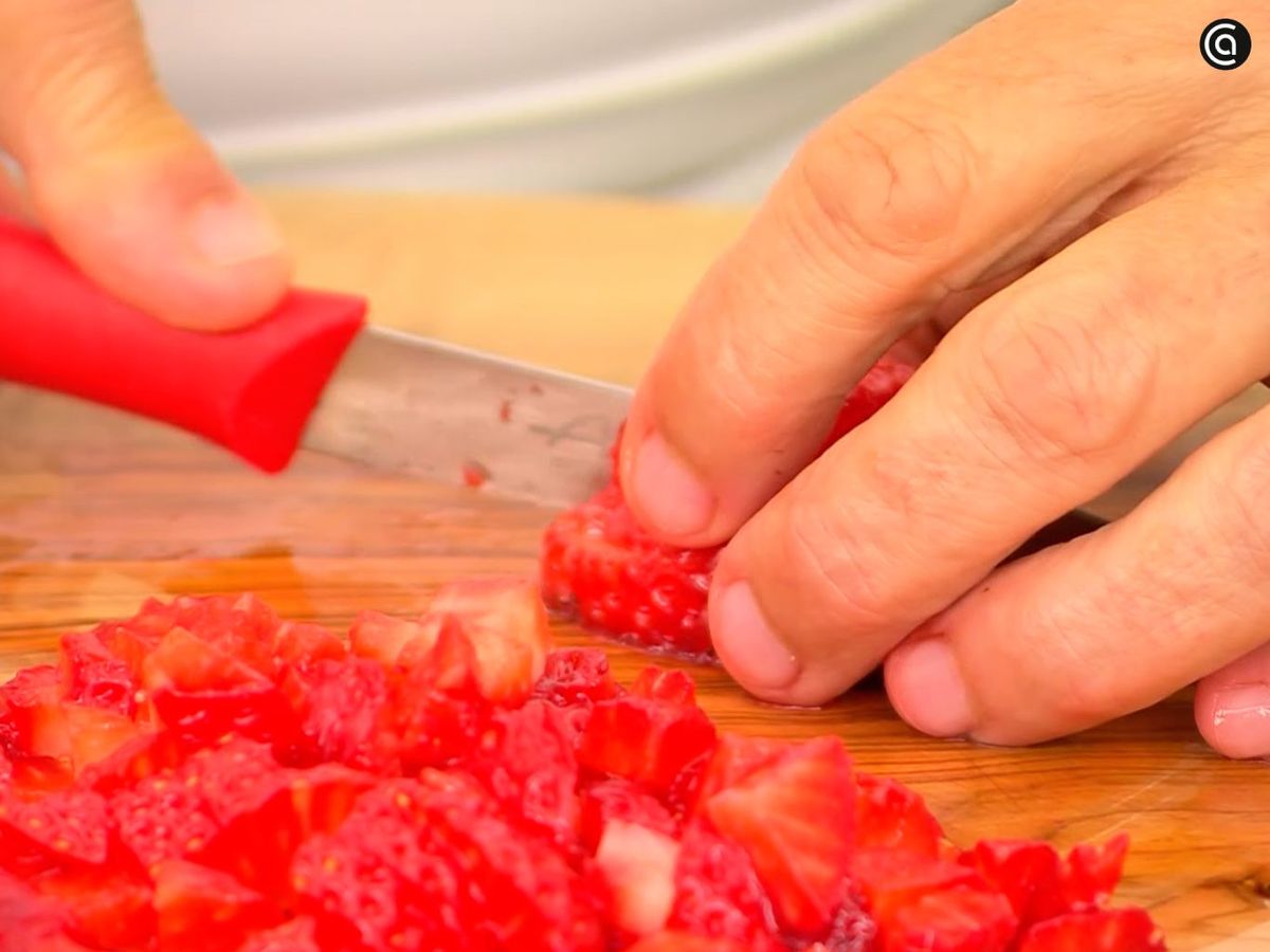 Reserva las fresas cortadas