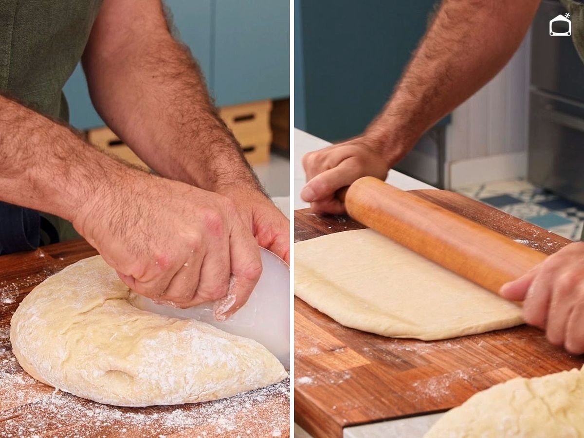 Estirar la masa de la empanada gallega