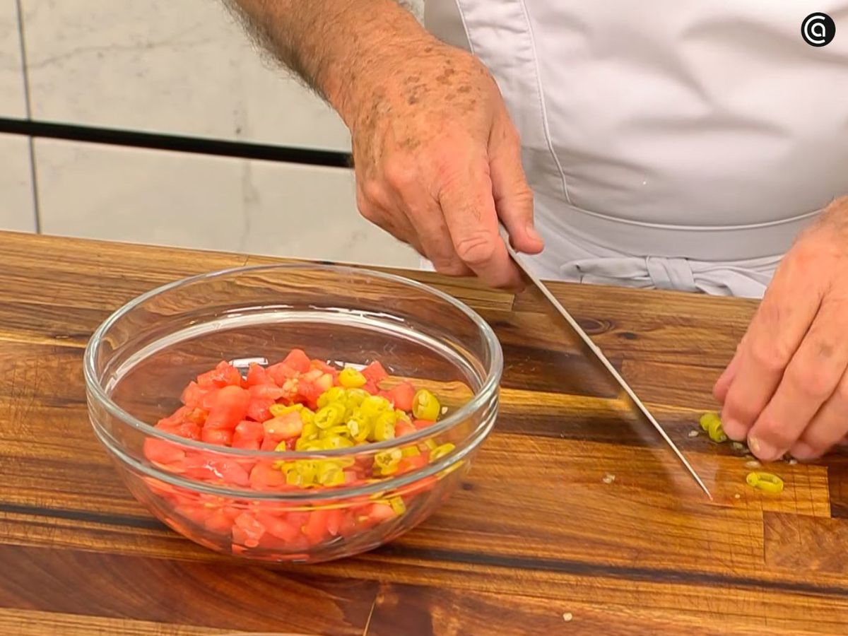 bonito con crema de patata y vinagreta de tomate receta paso3