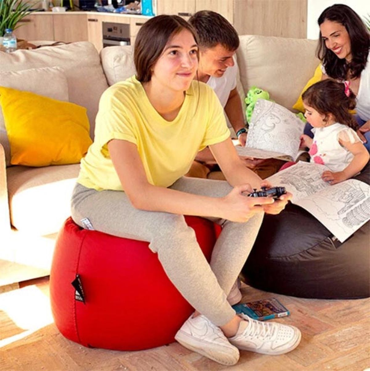 puff taburete rojo happers