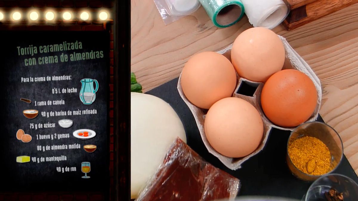 ESEC0014NV18 torrija caramelizada con crema almendras ingredientes