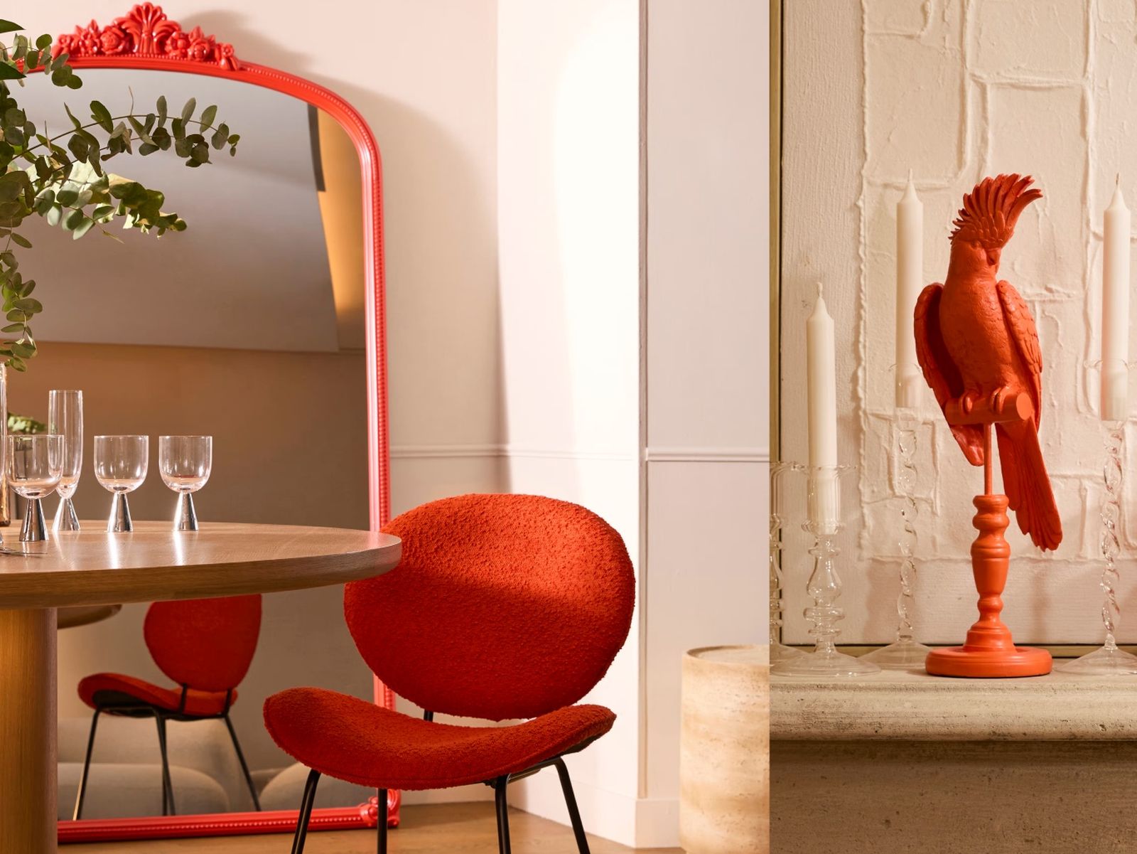 Espejo Omera, silla Luna y estatuilla Doukka / Fotos: Maisons du Monde