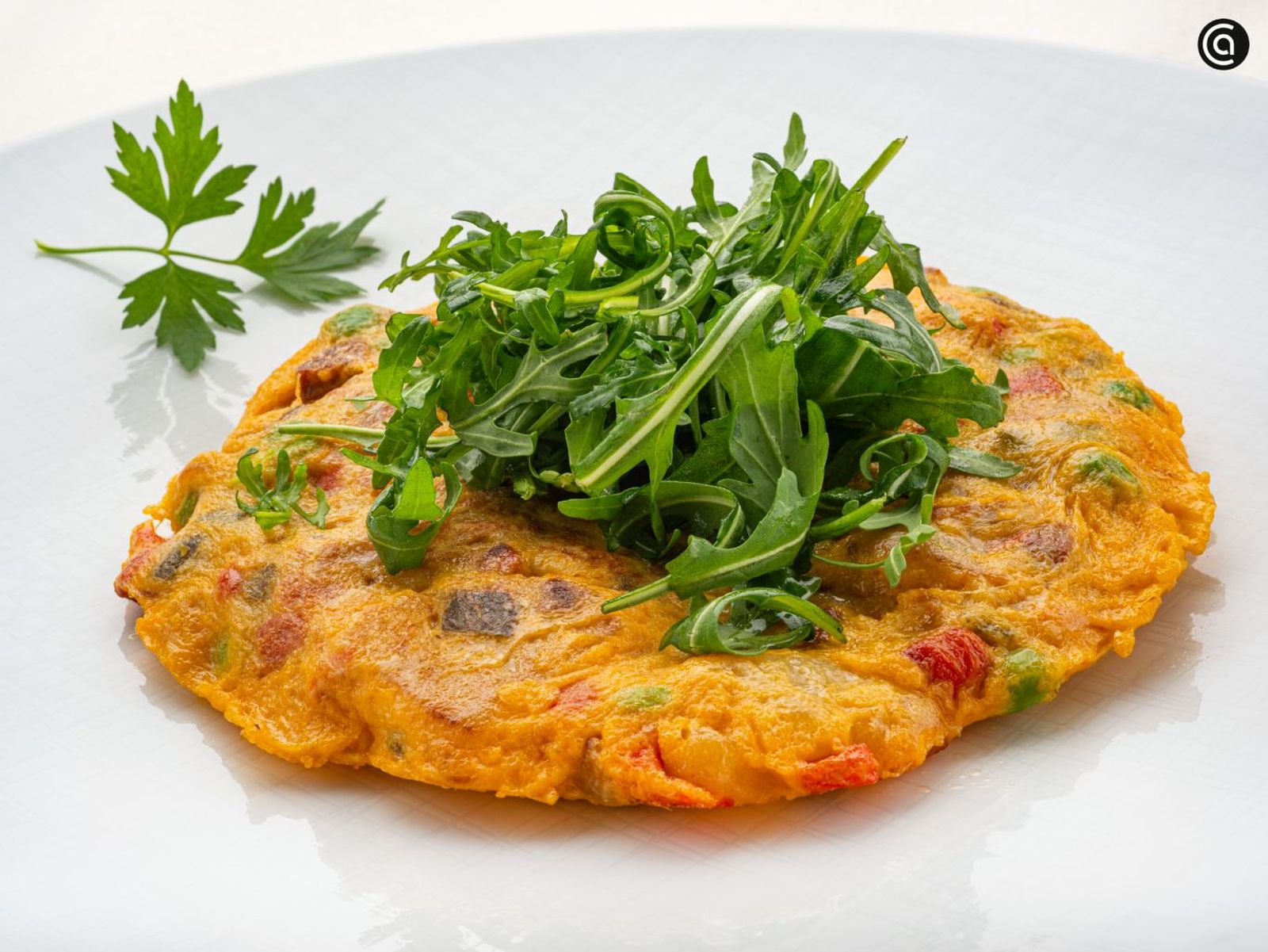 Tortilla paisana con rúcula