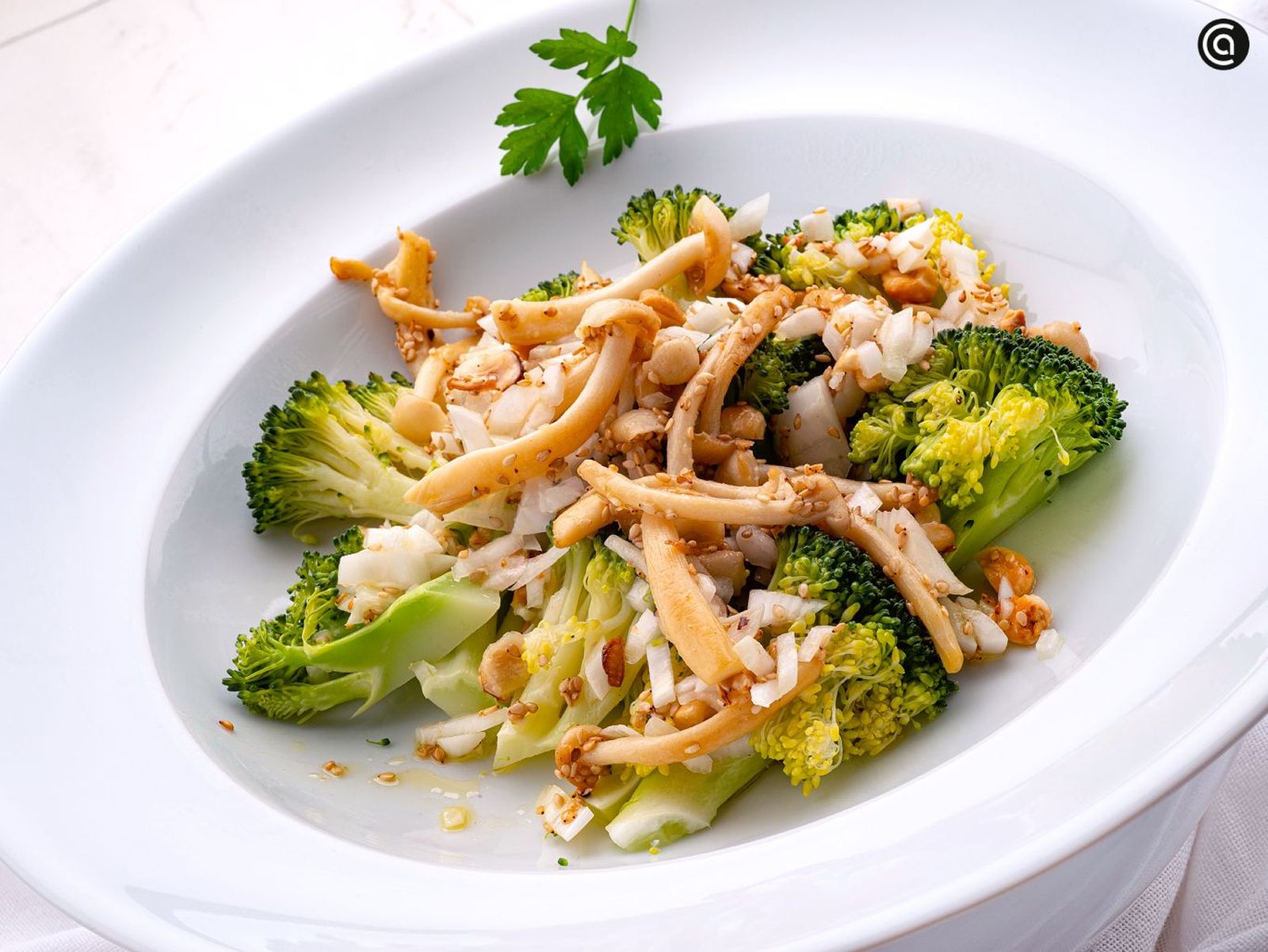 Brócoli con vinagreta templada