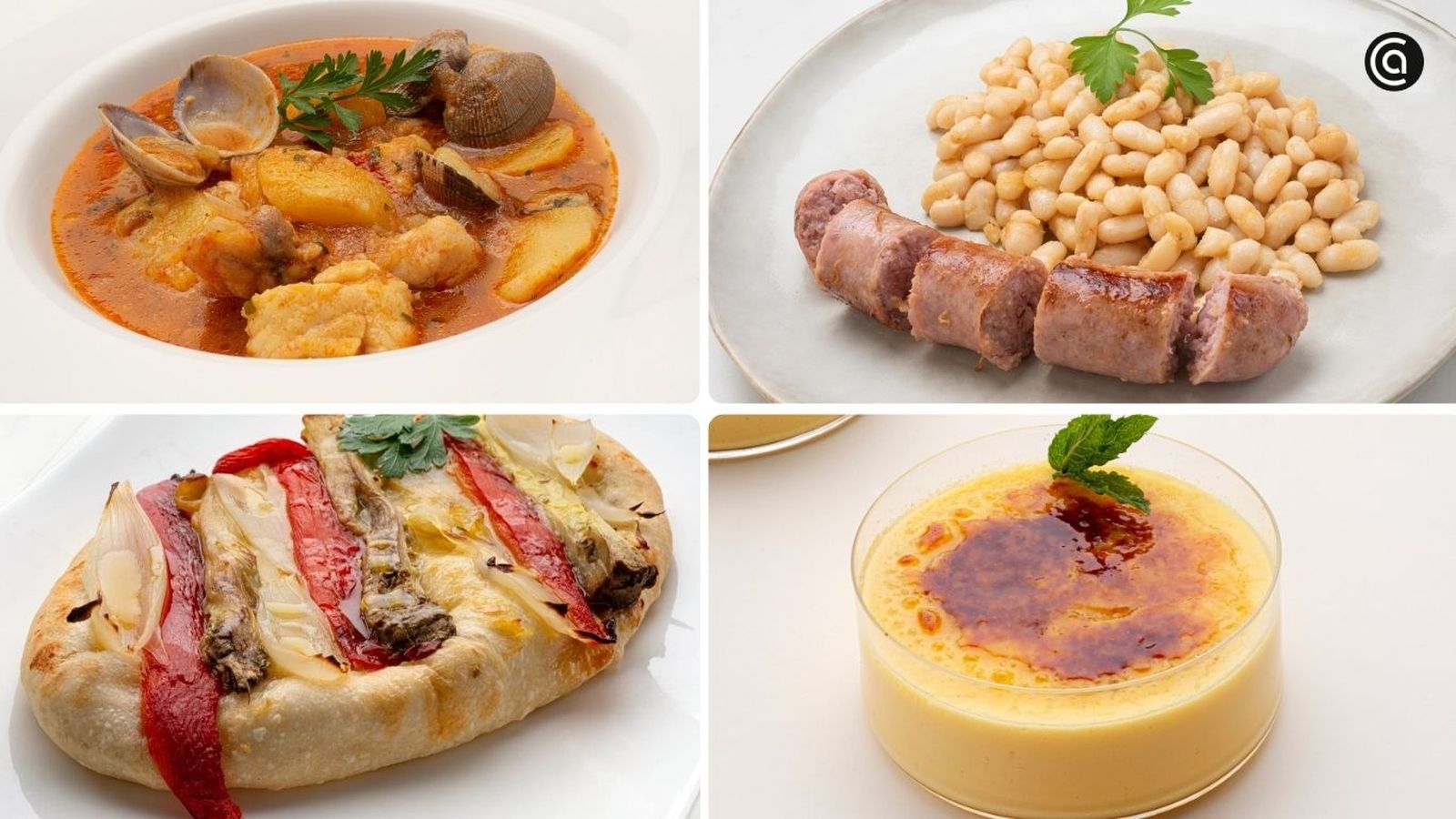 Crema catalana, suquet de peix y botifarra amb mongetes son algunos de los platos más representativos de la cocina catalana
