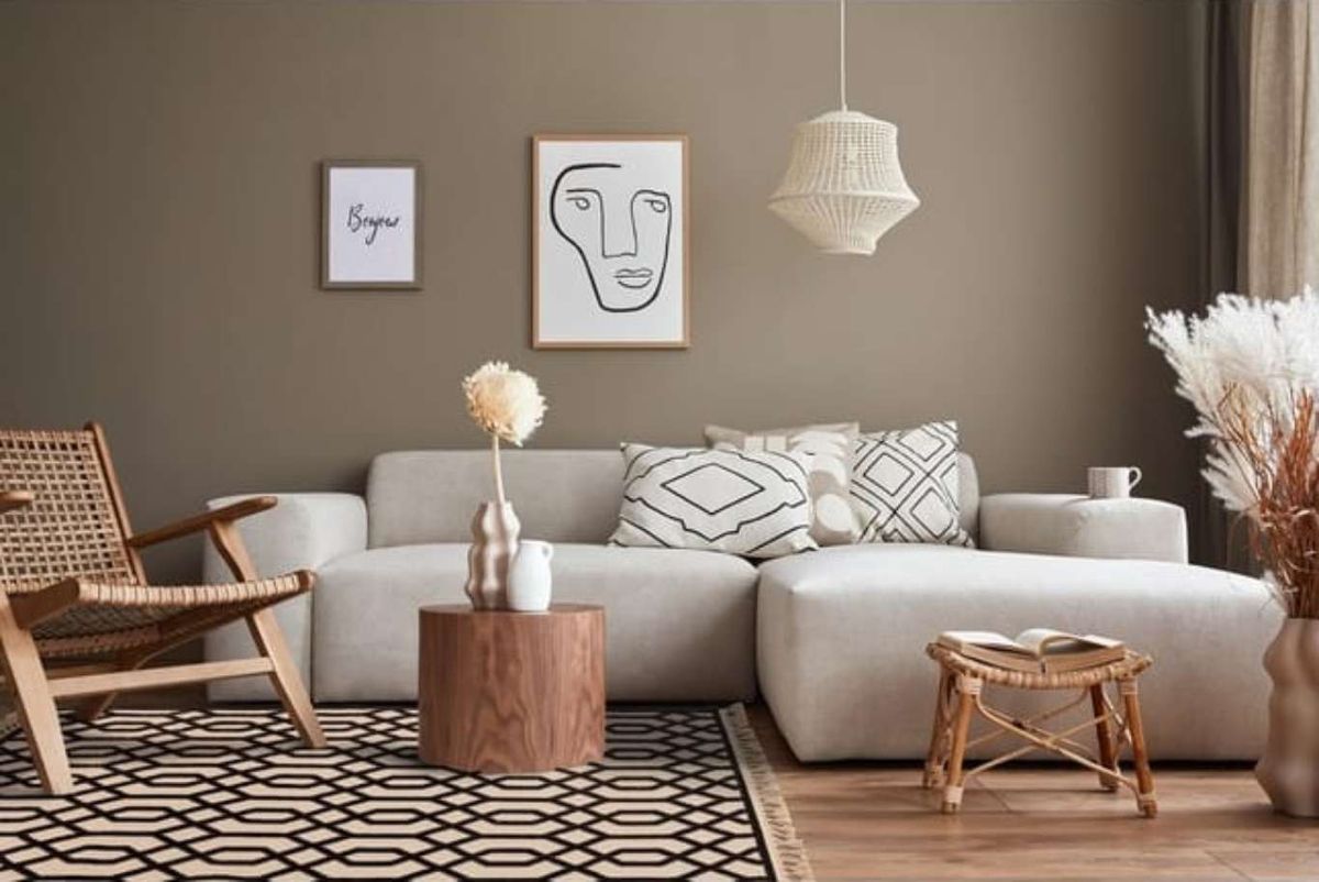 Alfombra moderna en yute y algodón TORSY.