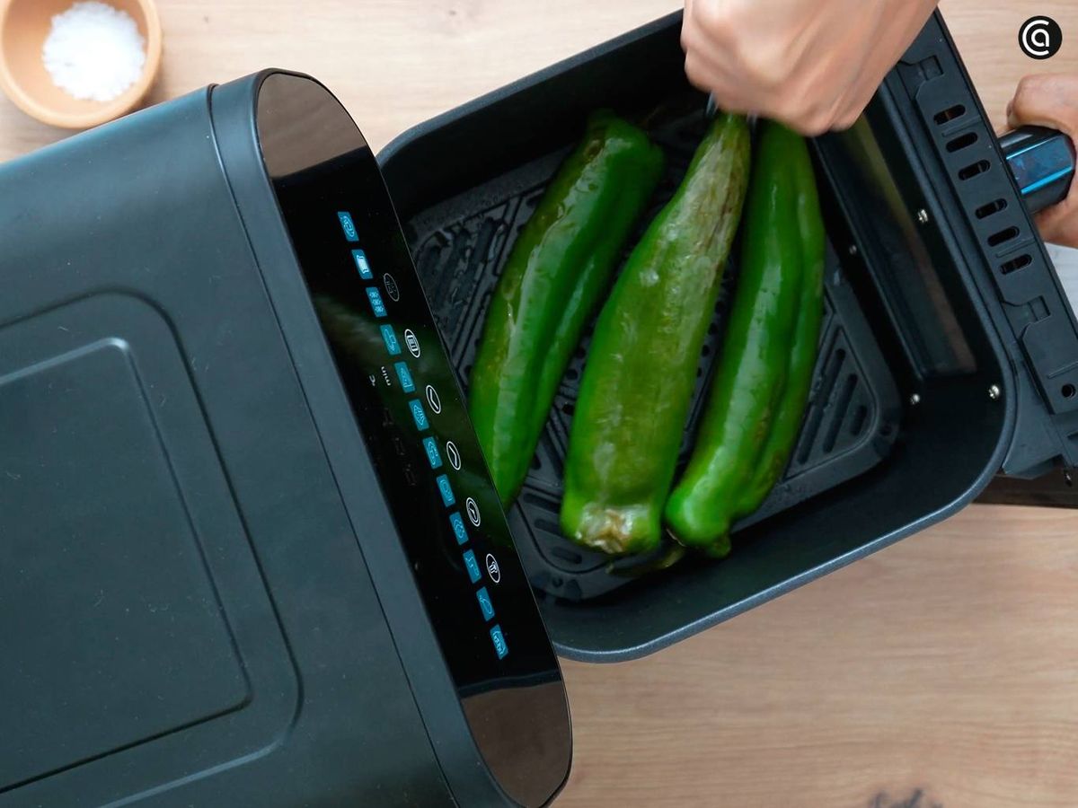 pimientos fritos en freidora de aire receta paso3