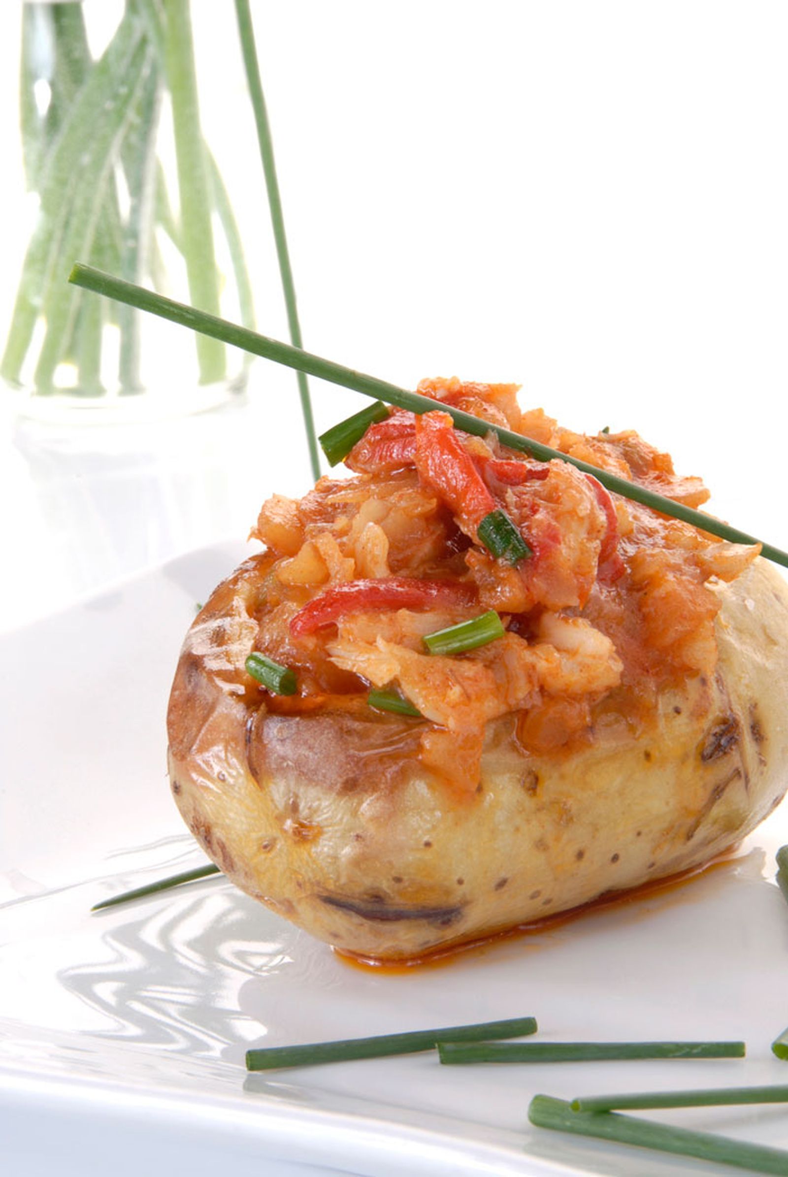 Nido de patata con ajoarriero Nido de patata con ajoarriero