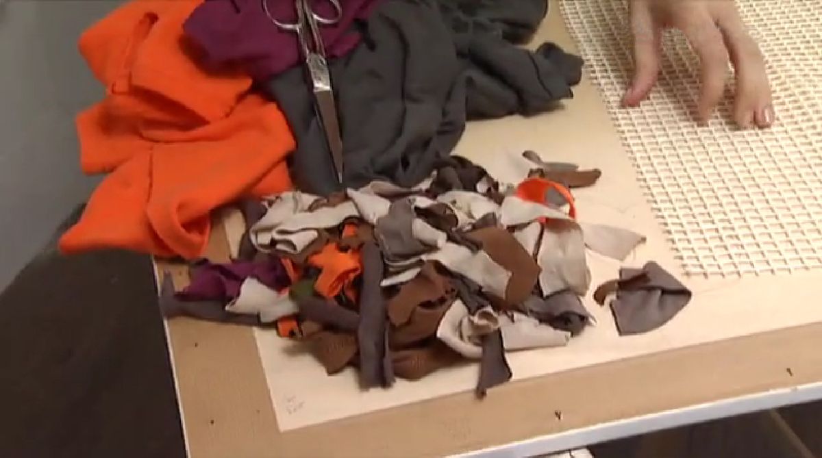 Cómo hacer una alfombra de baño paso 2