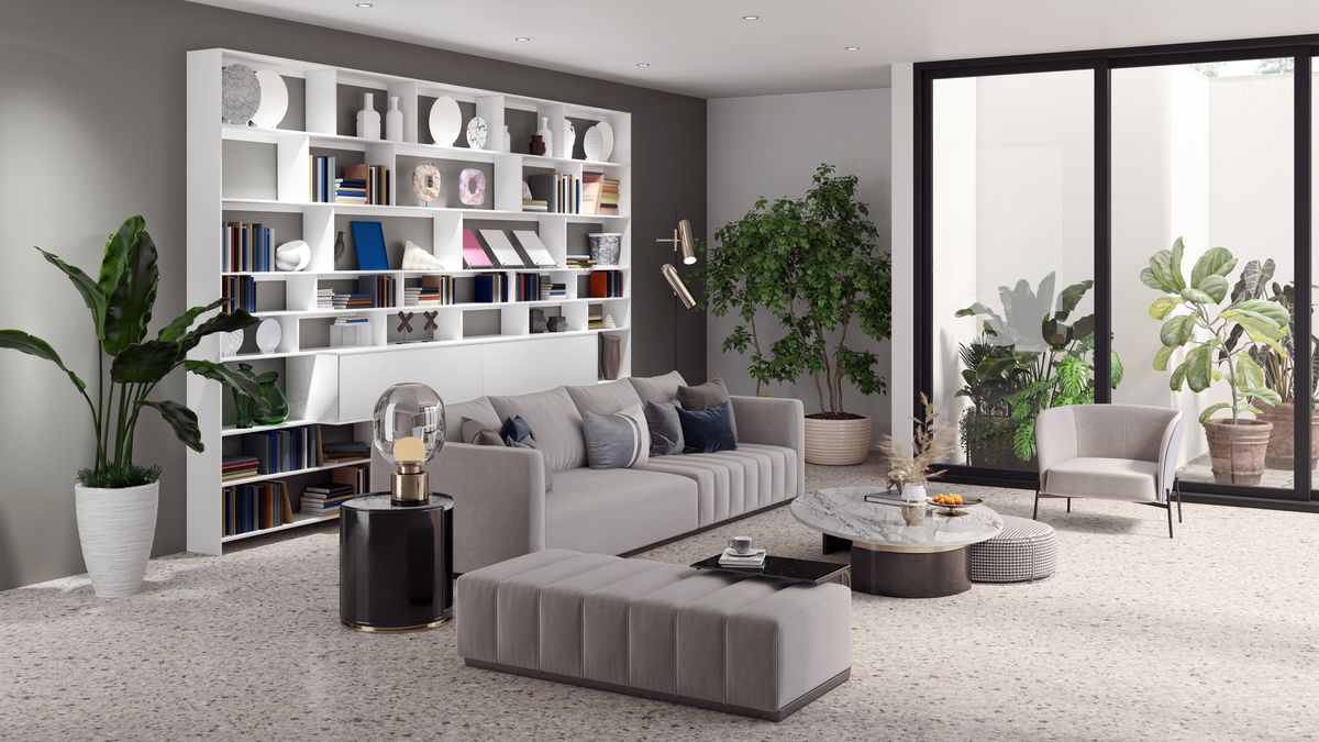 Combina muebles y accesorios de diferentes alturas y formas