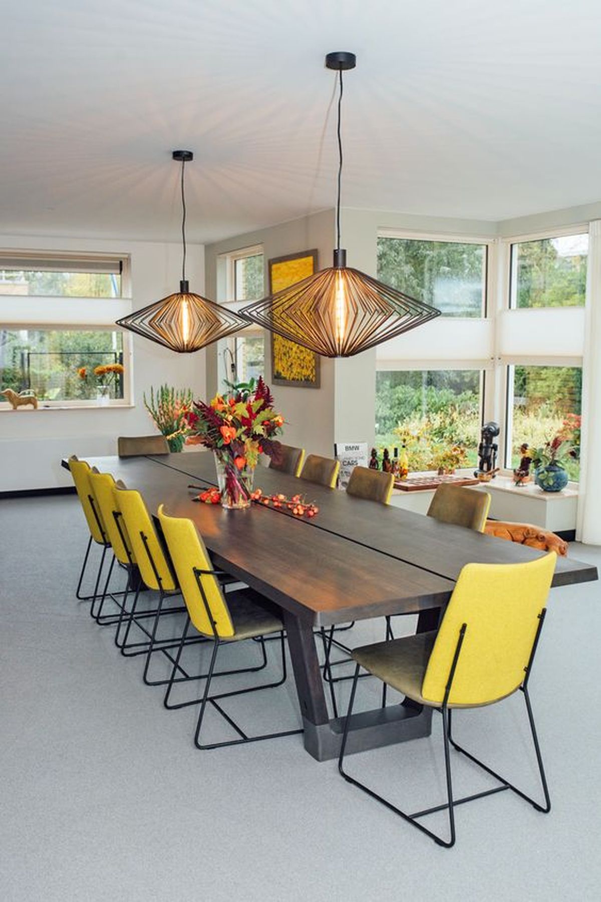 colores combinan amarillo comedor