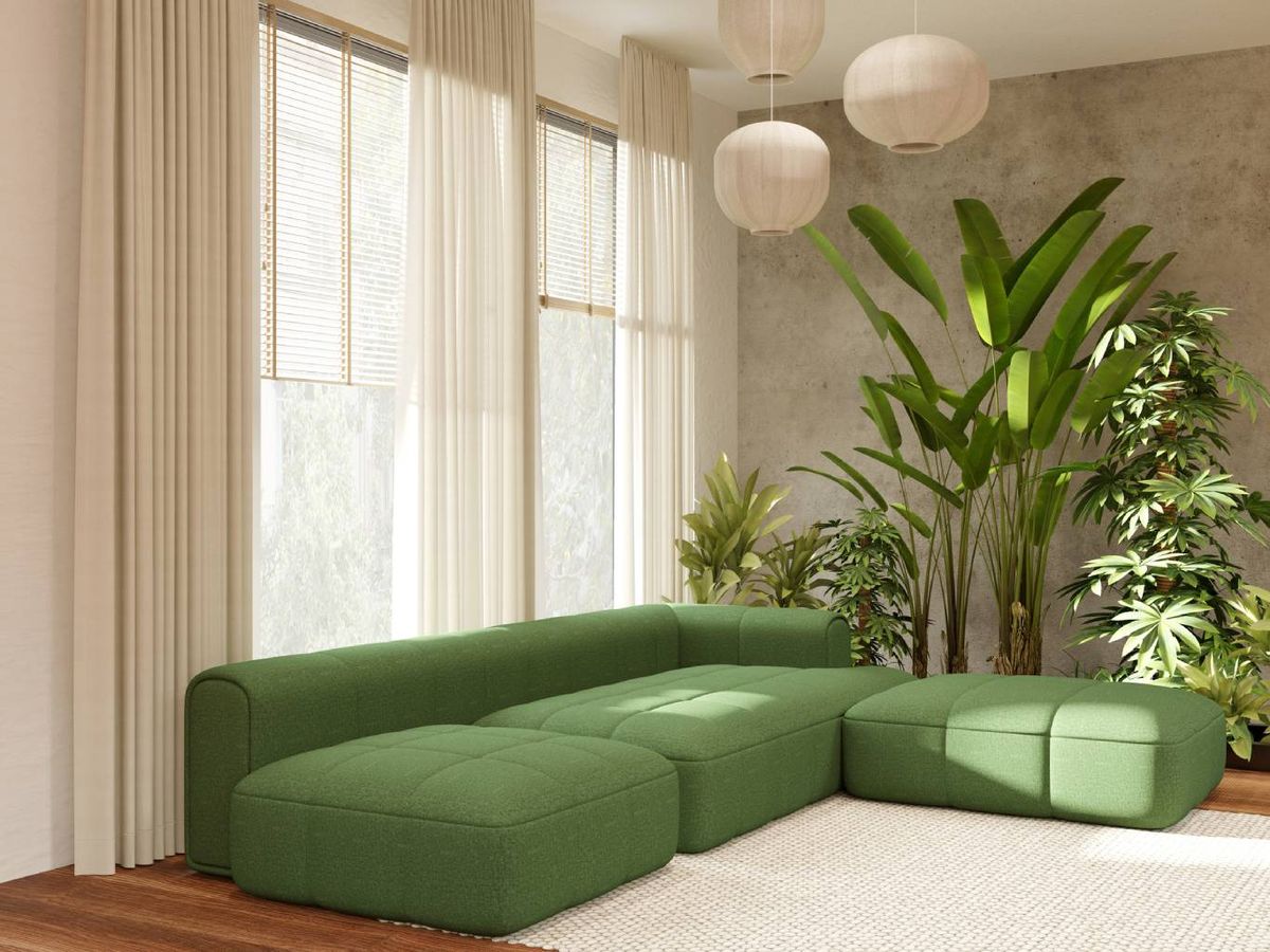 Verde intenso y vegetación: una combinación que refuerza la conexión con la naturaleza en el hogar.