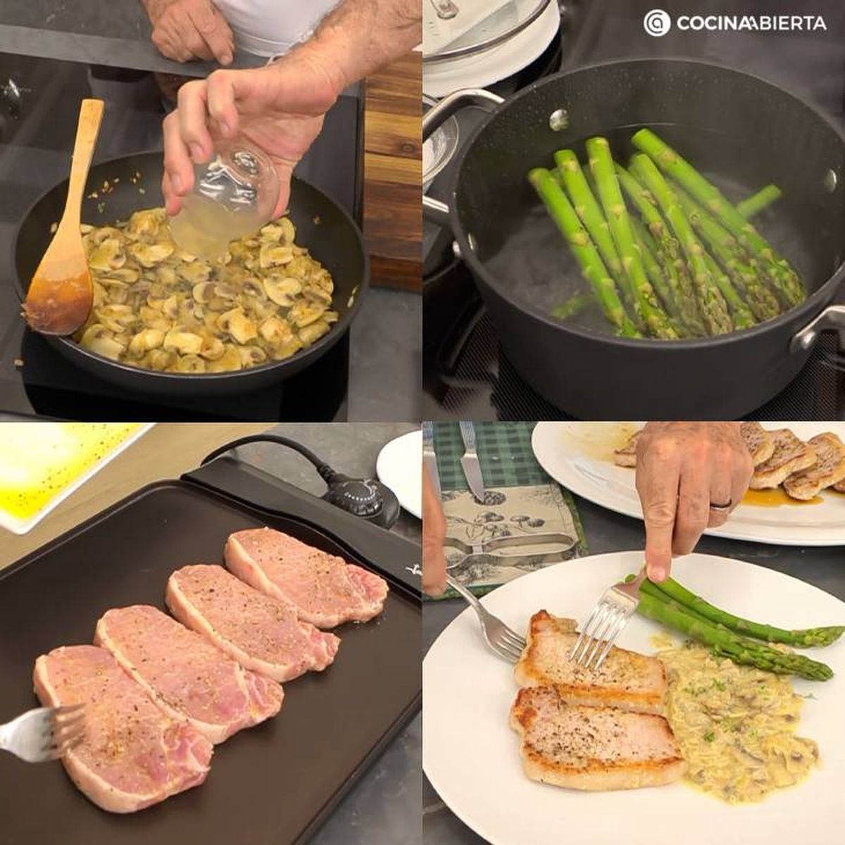 Paso a paso para hacer lomo de cerdo con salsa de champiñones