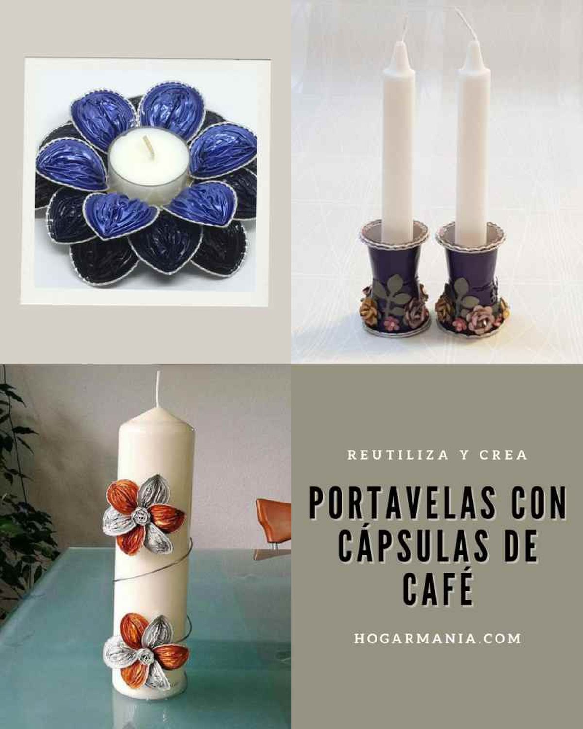 Cápsulas de café convertidas en portavelas originales / Imagen: Pinterest