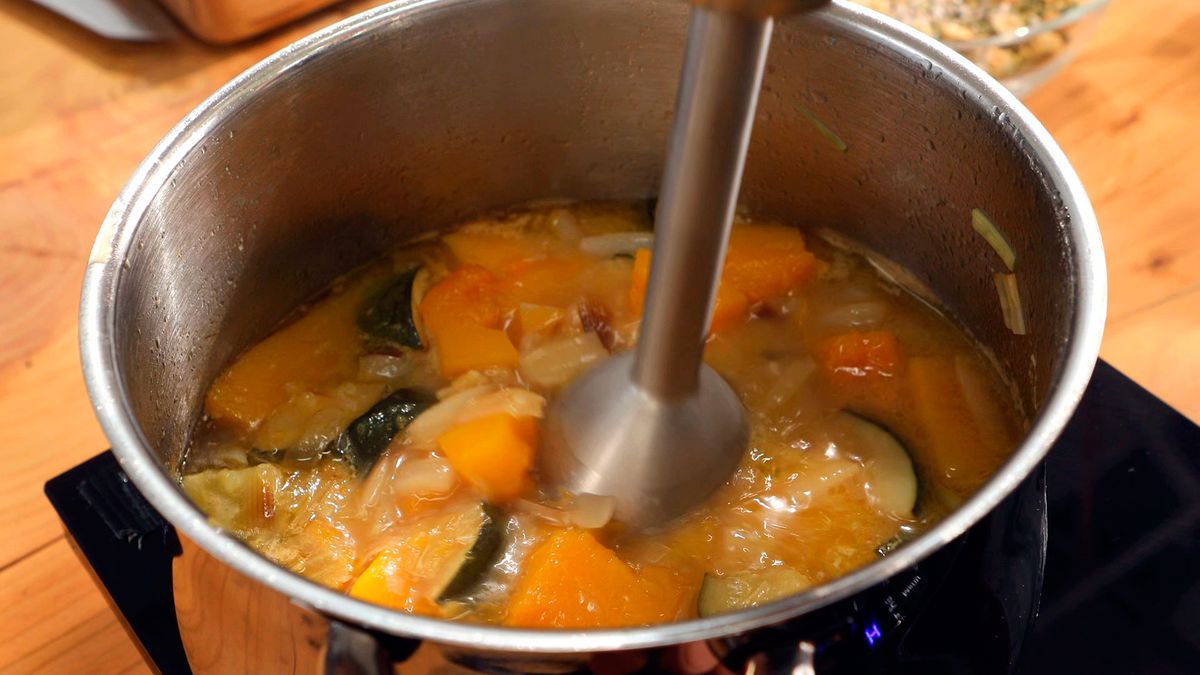 Crema de calabaza, calabacín y puerro   Paso 4