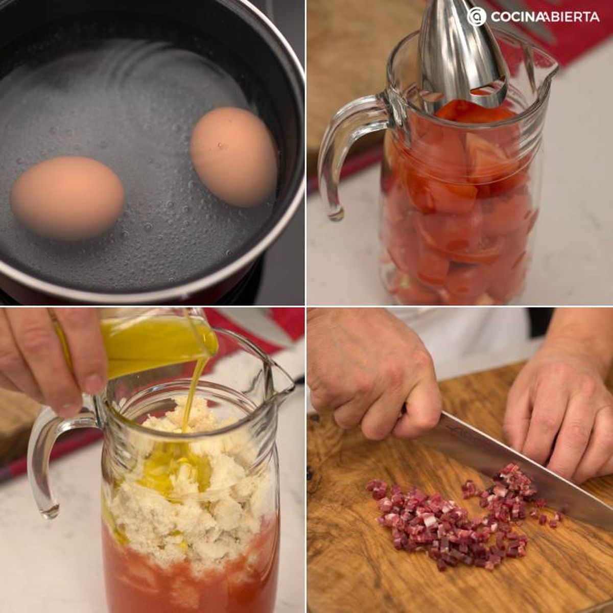 Preparación fácil de salmorejo cordobés / Foto Hogarmania