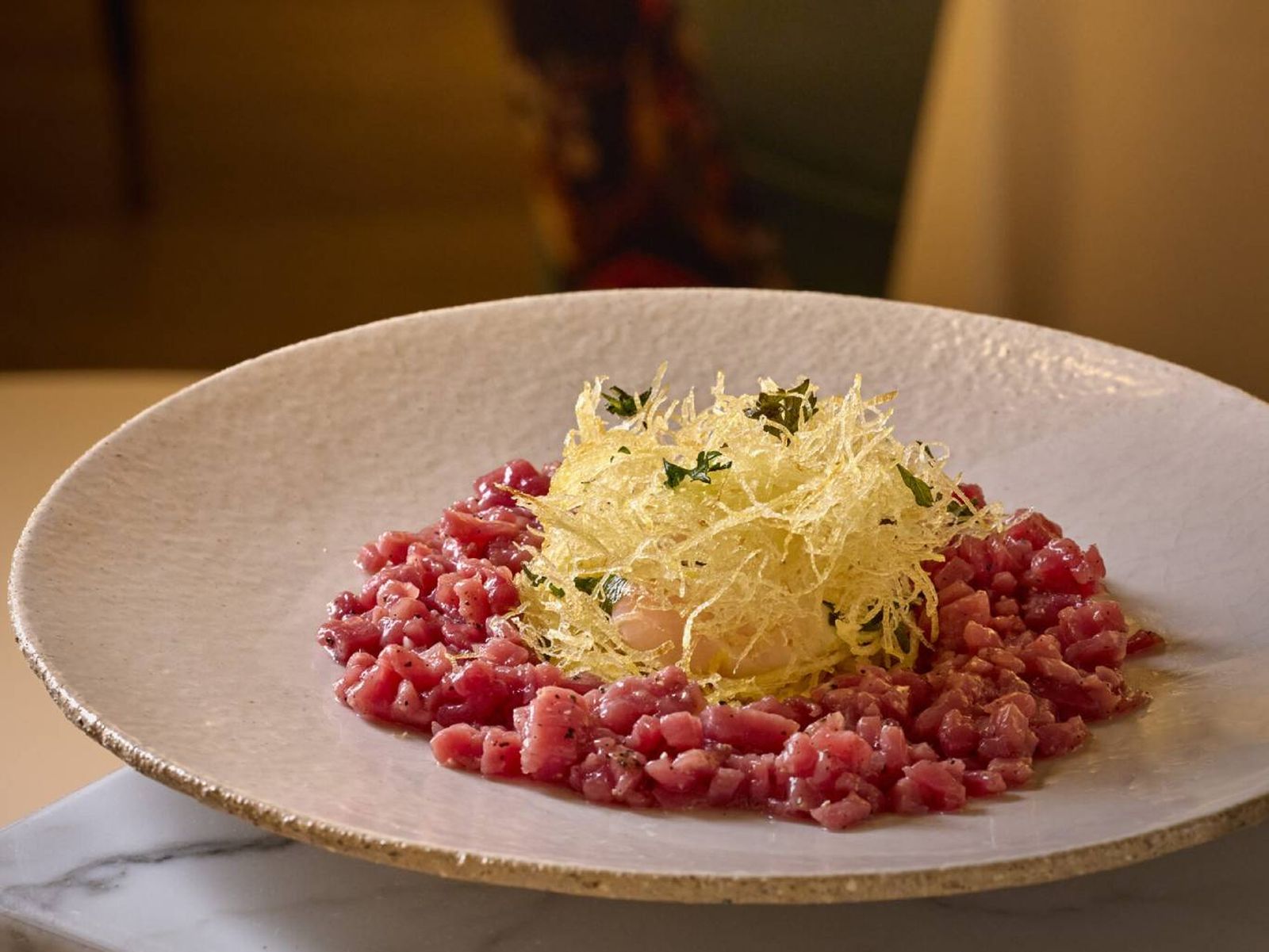 El tartar de atún rojo, otro de los platos más icónicos de BiBo Madrid,