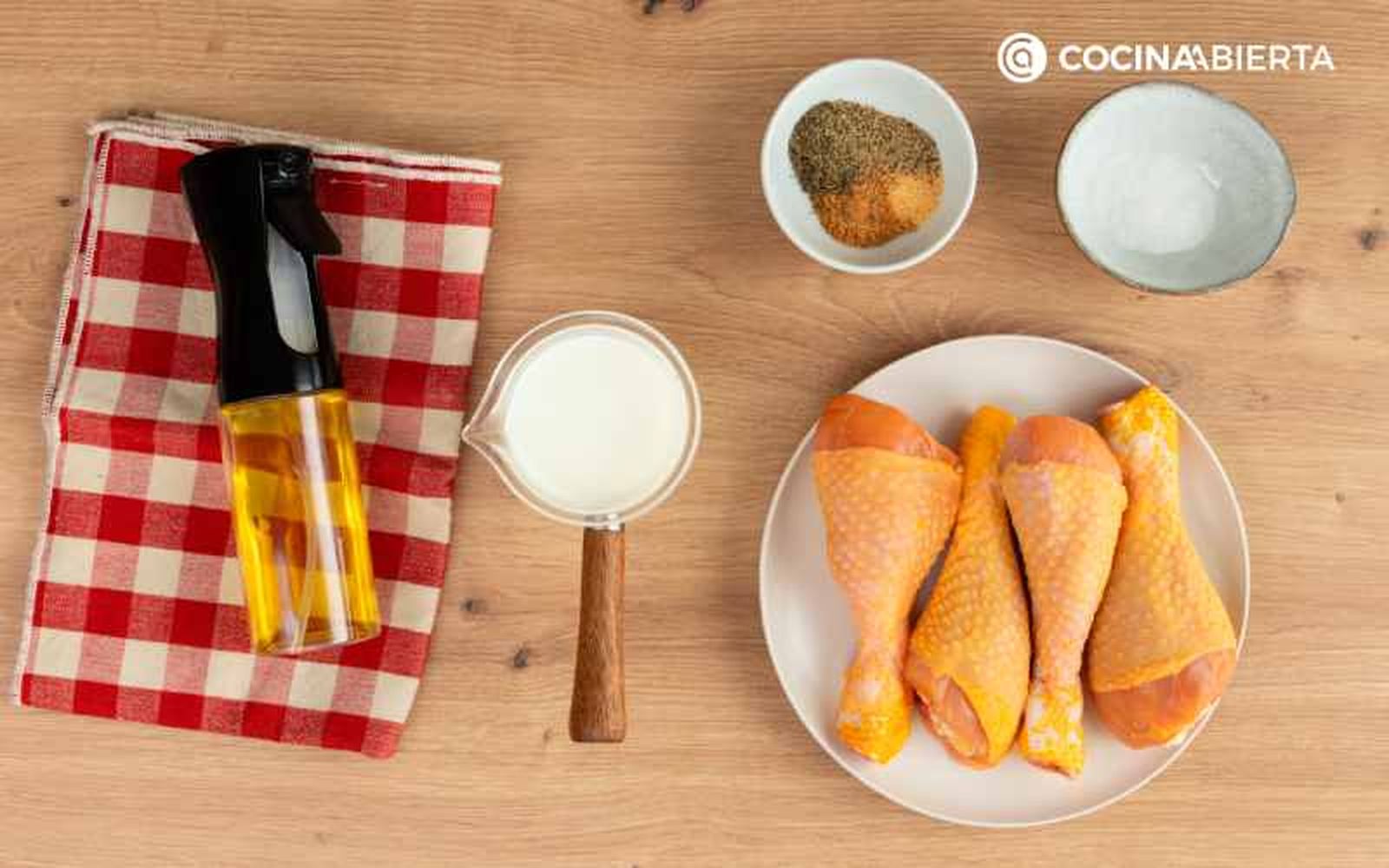 Ingredientes para muslos en freidora de aire