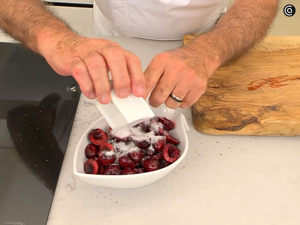 Crumble de cerezas - paso 1