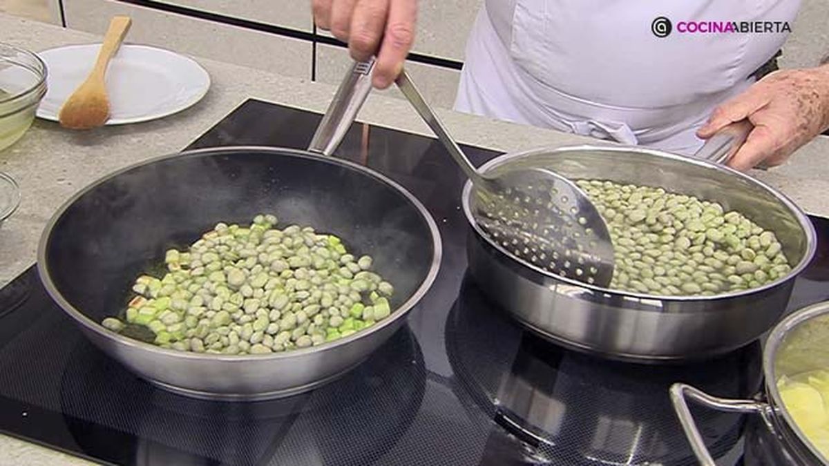 receta habitas salteadas crema patata ka paso 7