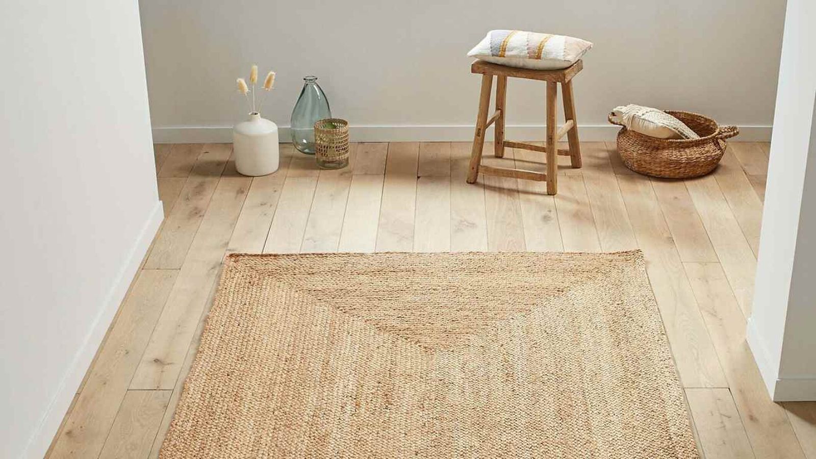 Alfombra de pasillo de yute "Aftas" de La Redoute.