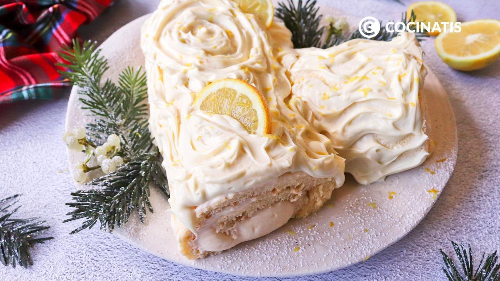 receta tronco de navidad de crema de limon y chocolate blanco