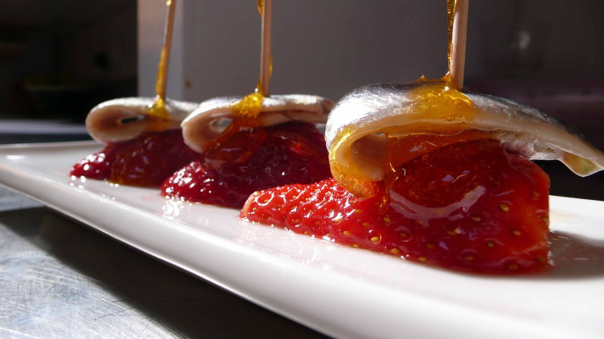 Anchoas con fresas