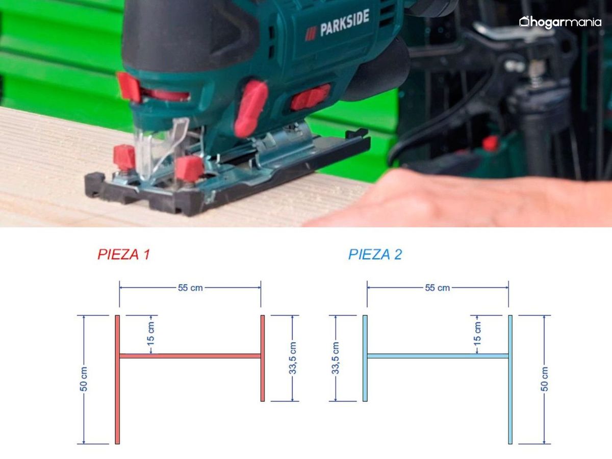 Corta las tablas para el organizador extensible de cocina