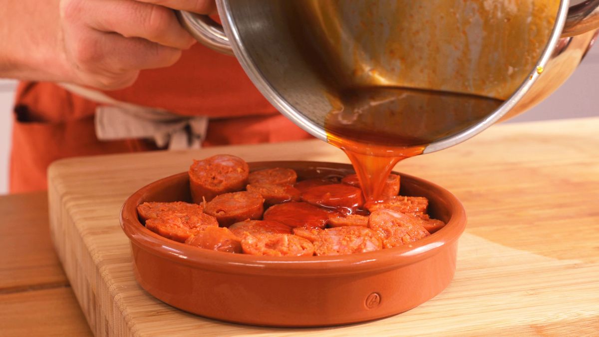 Receta chorizos a la sidra  paso 3