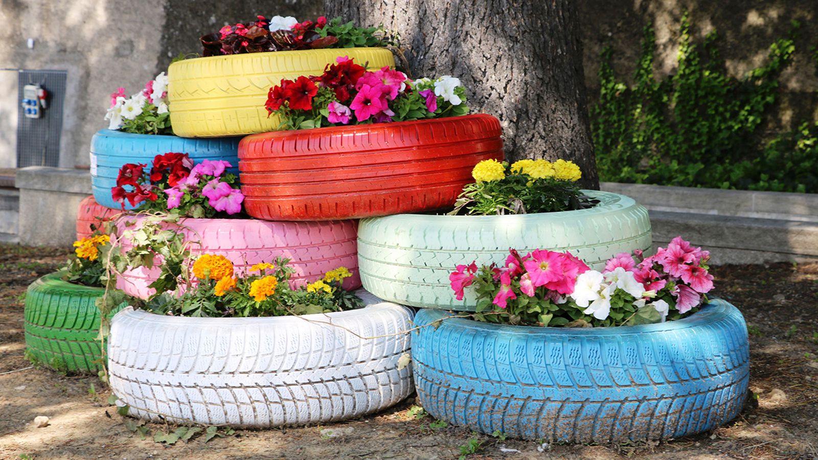 Reciclar neumáticos para el jardín 1 Reciclar neumáticos para el jardín 1