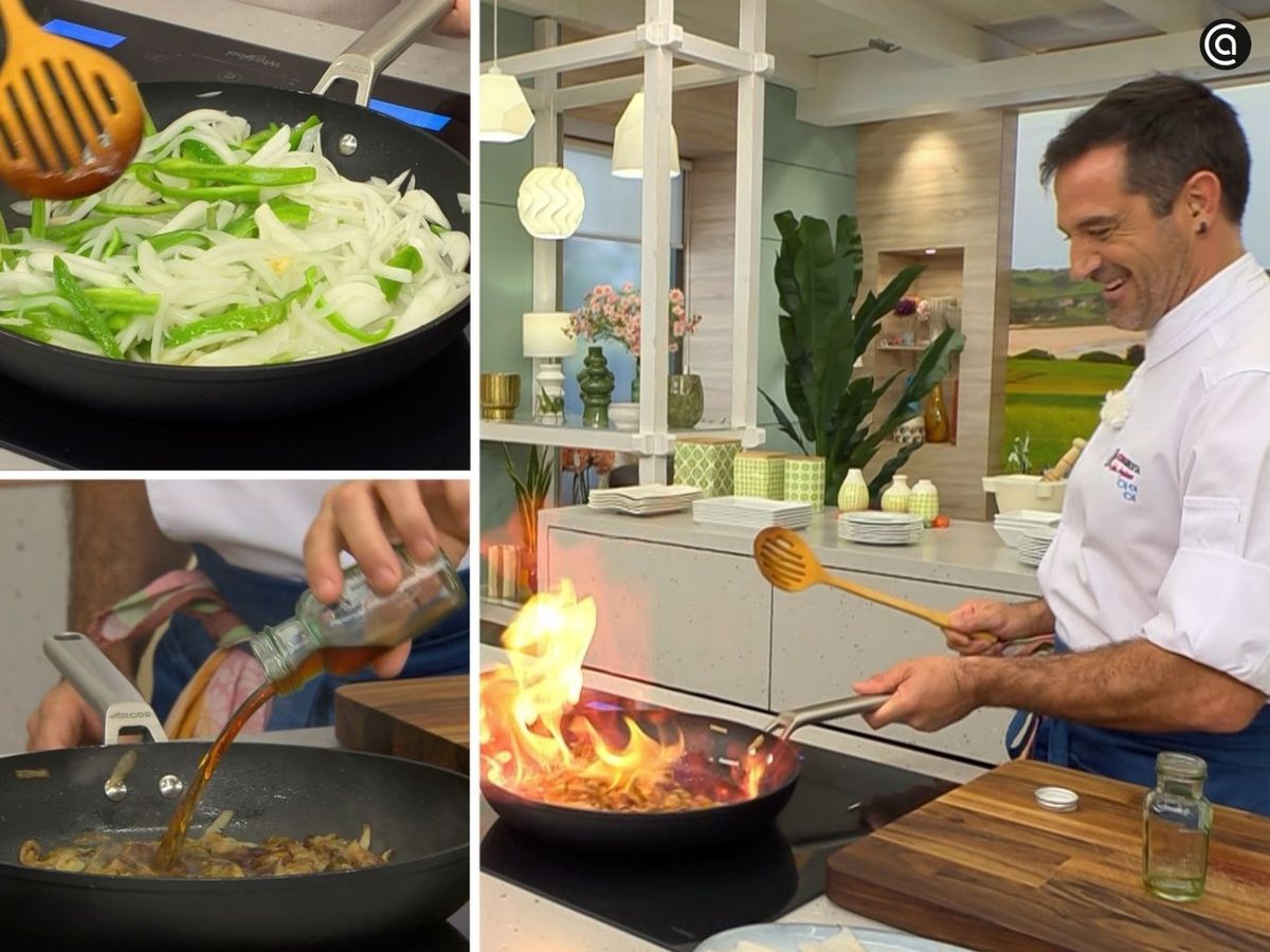 Cocina las verduras, flambea con brandy y reserva