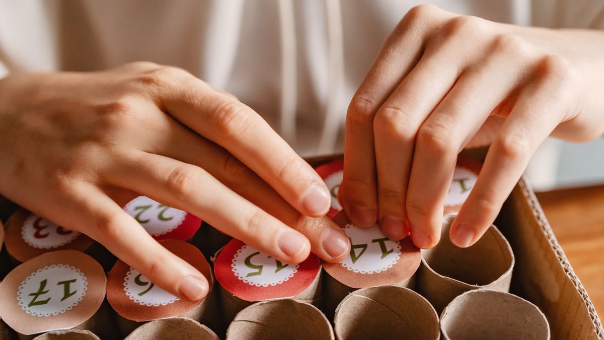 calendario adviento rollos de papel