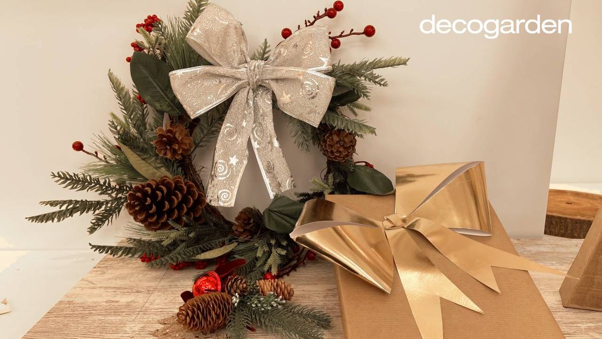 lazos con cinta navidad