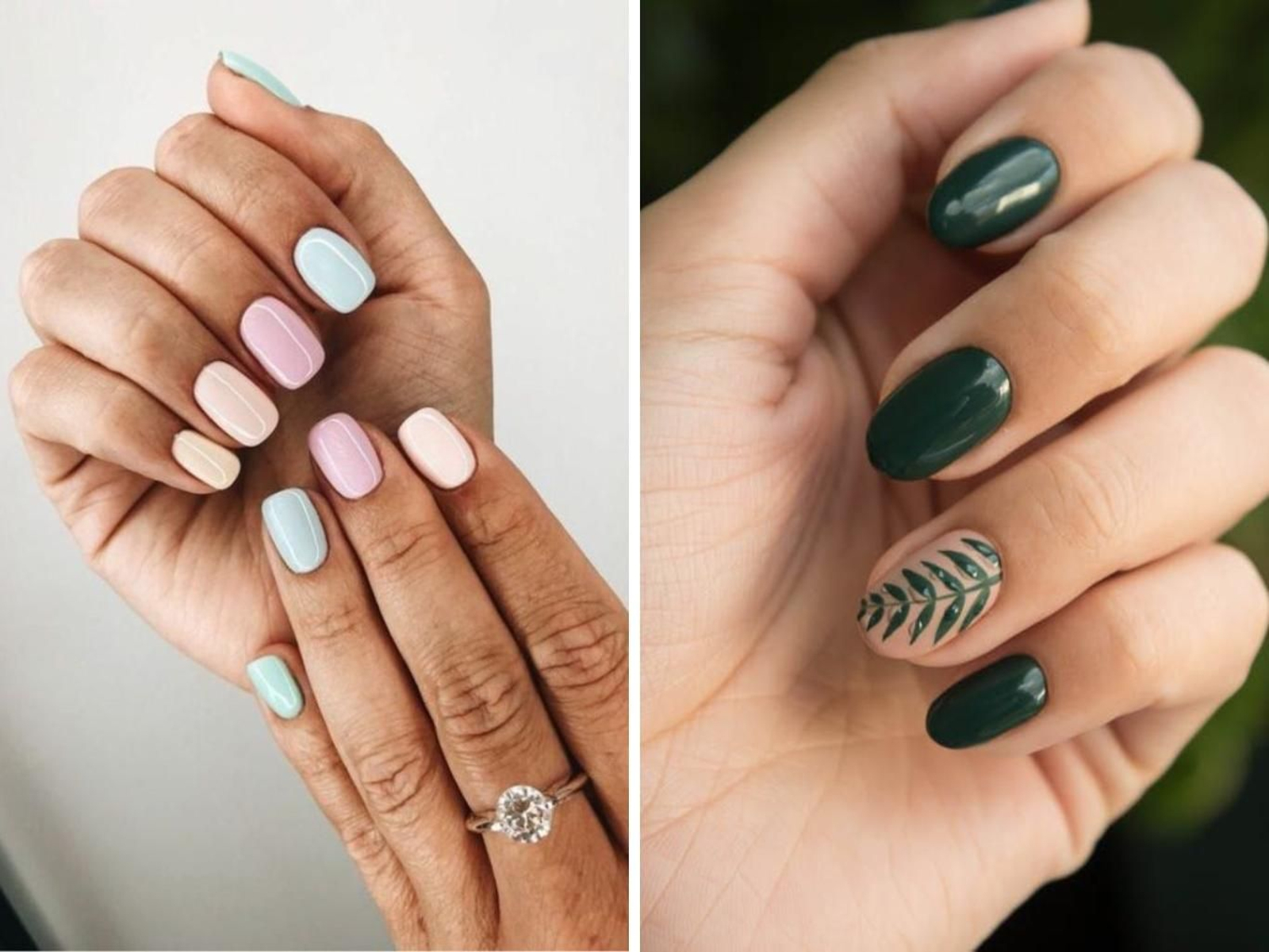 Tendencias de manicura en colores pastel y diseño en verde / Fotos: Pinterest Tendencias de manicura en colores pastel y diseño en verde / Fotos: Pinterest